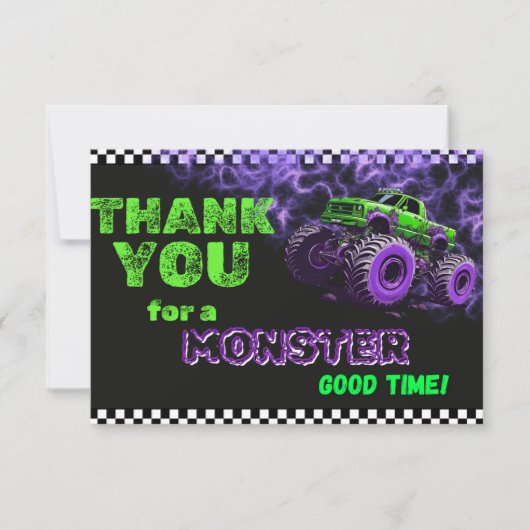 Carte de remerciements Monster Truck (Devant)