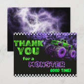 Carte de remerciements Monster Truck (Devant / Derrière)