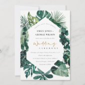 Carte De Remerciements Monstera Tropical Green Hexagonal Wedding Invitati (Devant)