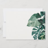 Carte De Remerciements Monstera tropicale Feuillage vert Mariage Invitati (Dos)