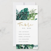 Carte De Remerciements Monstère tropicale Sièges feuillus Numéro du table (Devant)