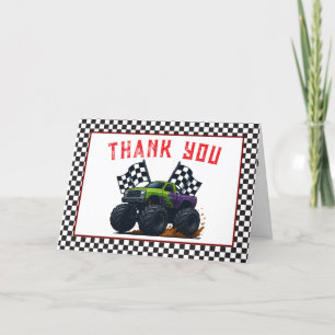 Carte De Remerciements Monstres sur Roues 1er Anniversaire