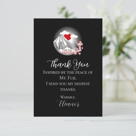 Carte De Remerciements Mont Fuji Abstrait (Debout devant)