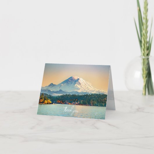 Carte De Remerciements Mont Rainier Lake Washington Toutes les occasions (Devant)