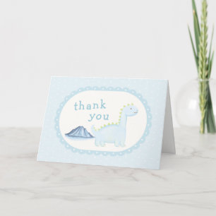 Carte De Remerciements Montagne Blue Boy Fête Prénatale de Dinosaures Pré