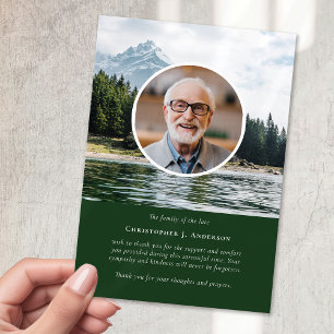 Carte De Remerciements Montagnes Nature Photo Sympathy Funeral Memorial