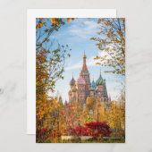 Carte De Remerciements Monuments | St. Basil's Cathedral Moscow (Devant / Derrière)
