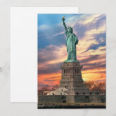 Carte De Remerciements Monuments | The Statue of Liberty (Devant / Derrière)