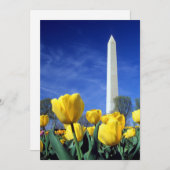 Carte De Remerciements Monuments | Washington Monument au printemps (Devant / Derrière)
