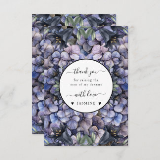 Carte De Remerciements Moody Black Floral Classic Husband Mother Wedding