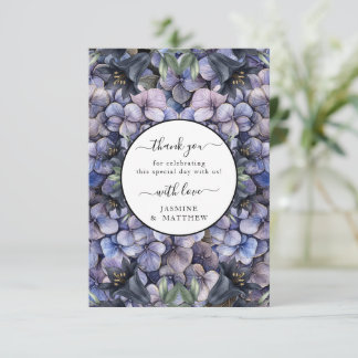 Carte De Remerciements Moody Black Floral Classic Watercolor Chic Wedding