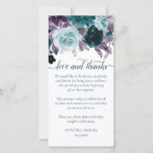 Carte De Remerciements Moody Boho | Turquoise et aubergine violet Rose ph (Devant)