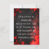 Carte De Remerciements Moody Dark Red Rose Wedding Thank You Note (Devant)