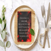 Carte De Remerciements Moody Dark Red Rose Wedding Thank You Note