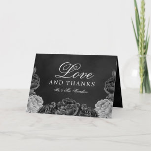 Carte De Remerciements Moody Elegance Gothique Floral Aquarelle Mariage E