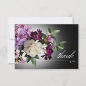 Carte De Remerciements Moody foncé minuit violet Mariage de la romance fl (Devant)