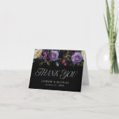 Carte De Remerciements Moody Gothic Floral Mariage (Devant)