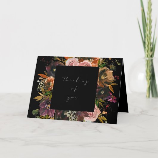 Carte De Remerciements Moody Noir foncé Automne automne Penser à votre ca (Devant)