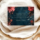 Carte De Remerciements Moody Victorian Floral Mariage