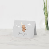 Carte De Remerciements Moon Stars Bear Baby shower (Devant)