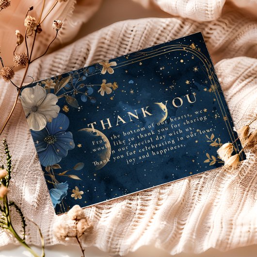 Carte De Remerciements Moonlit Starflower Wedding