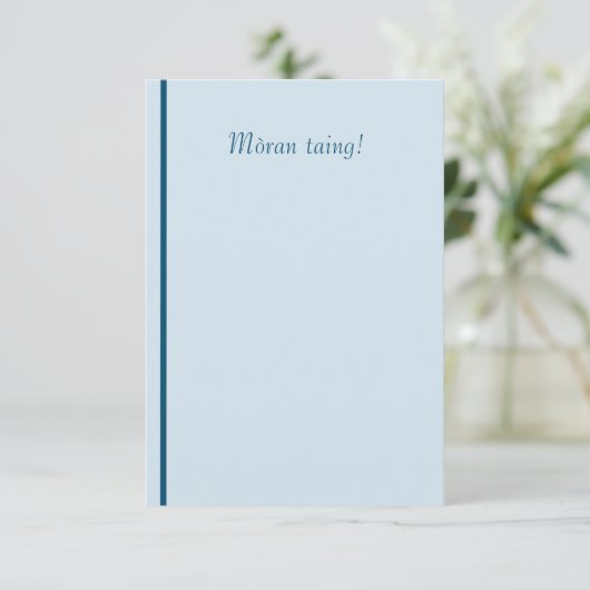 Carte De Remerciements Mòran taing le gaélique écossais vous remercient (Debout devant)