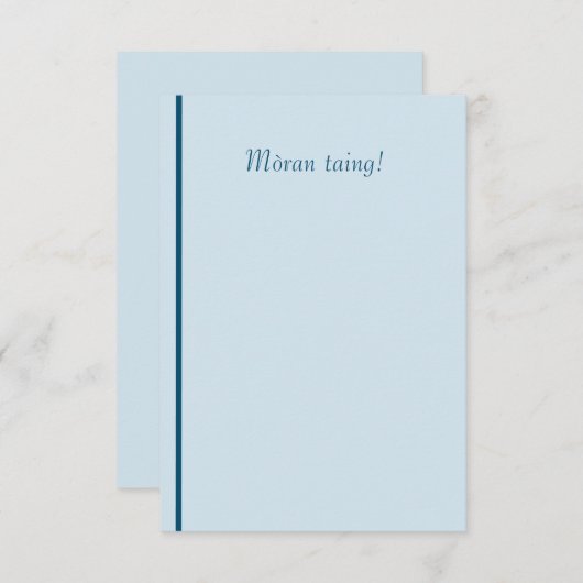 Carte De Remerciements Mòran taing le gaélique écossais vous remercient (Devant / Derrière)