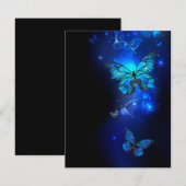 Carte De Remerciements Morpho Butterfly in the Dark Background (Devant / Derrière)