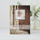 Carte De Remerciements Mors de cheval rustique en satin pour funérailles (Debout devant)