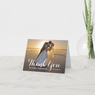 Carte De Remerciements Mot de remerciement Simple photo de mariage