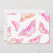 Carte De Remerciements Motif à papillon rose orange (Dos)