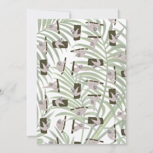 Carte De Remerciements Motif animal mignon Sloth en forêt sauvage (Dos)