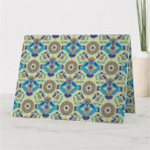 Carte De Remerciements motif bleu et vert sur arrière - plan vert (Dos)