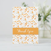 Carte De Remerciements Motif botanique orangé (Debout devant)