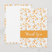 Carte De Remerciements Motif botanique orangé (Devant / Derrière)
