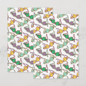 Carte De Remerciements Motif Bra multicolore (Devant / Derrière)