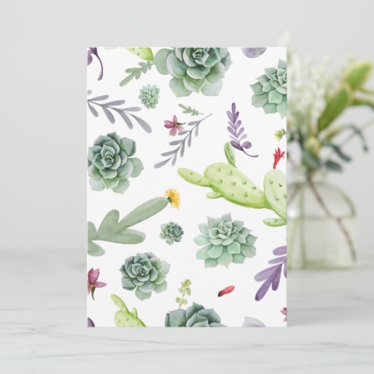 Carte De Remerciements Motif Cactus (Debout devant)