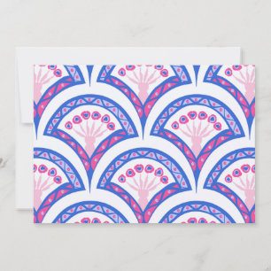 Carte De Remerciements motif damassé floral bleu