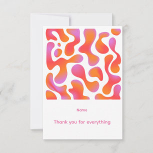 Carte De Remerciements Motif de blobs à dégradé moderne en rose et orange