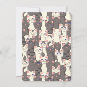 Carte De Remerciements Motif de chats blancs et gris