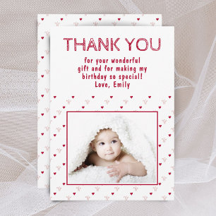Carte De Remerciements Motif de cœur rouge mignon Photo