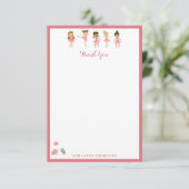 Carte De Remerciements Motif de danseuses de ballet rose (Debout devant)