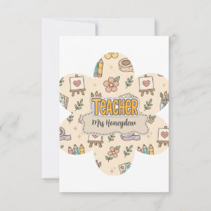 Carte De Remerciements Motif de fournitures scolaires pour enseignant pas
