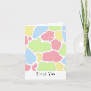 Carte De Remerciements Motif de fourrure de girafe multicolore