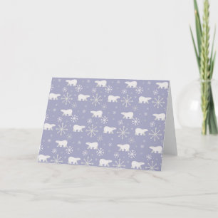 Carte De Remerciements Motif de Noël avec ours polaires et flocons de nei