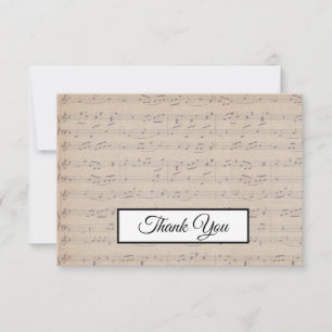 Carte De Remerciements Motif de note de musique Thème musical Musicien   