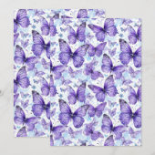 Carte de remerciements Motif de papillon violet La (Devant / Derrière)