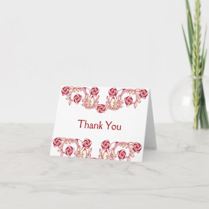 Carte De Remerciements Motif de rose