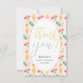 Carte De Remerciements Motif d'illustration d'aquarelle de la fête d'été (Devant)