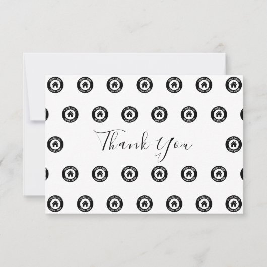 Carte De Remerciements Motif Et Message De Logo Professionnel Personnalis (Devant)